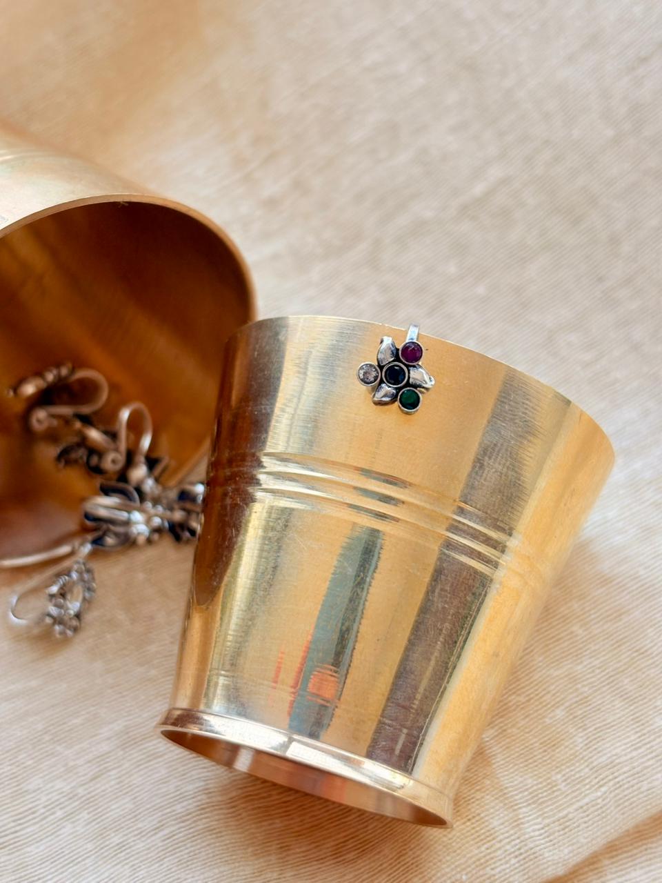 Silver Multi-Colour Nosepin (Press on)