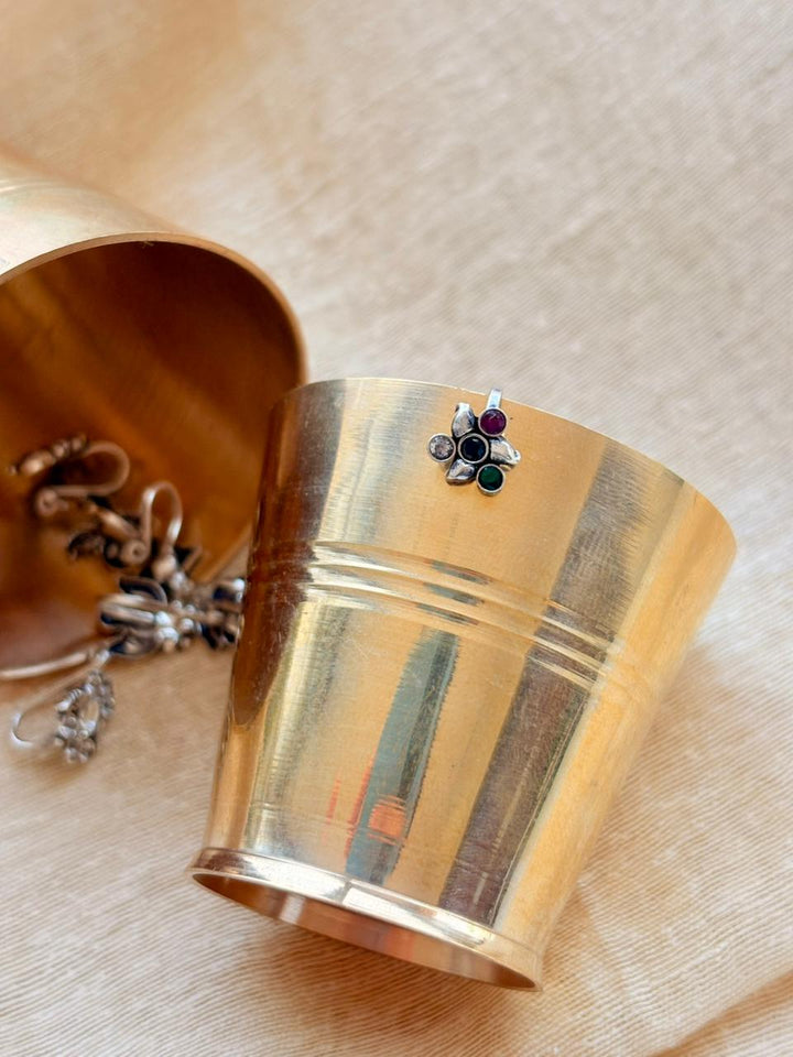 Silver Multi-Colour Nosepin (Press on)