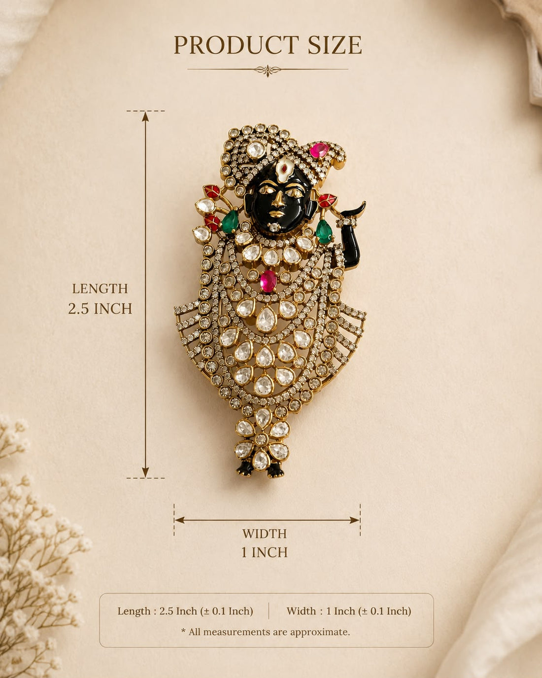 Silver Maharaj Shrinath Ji Pendant