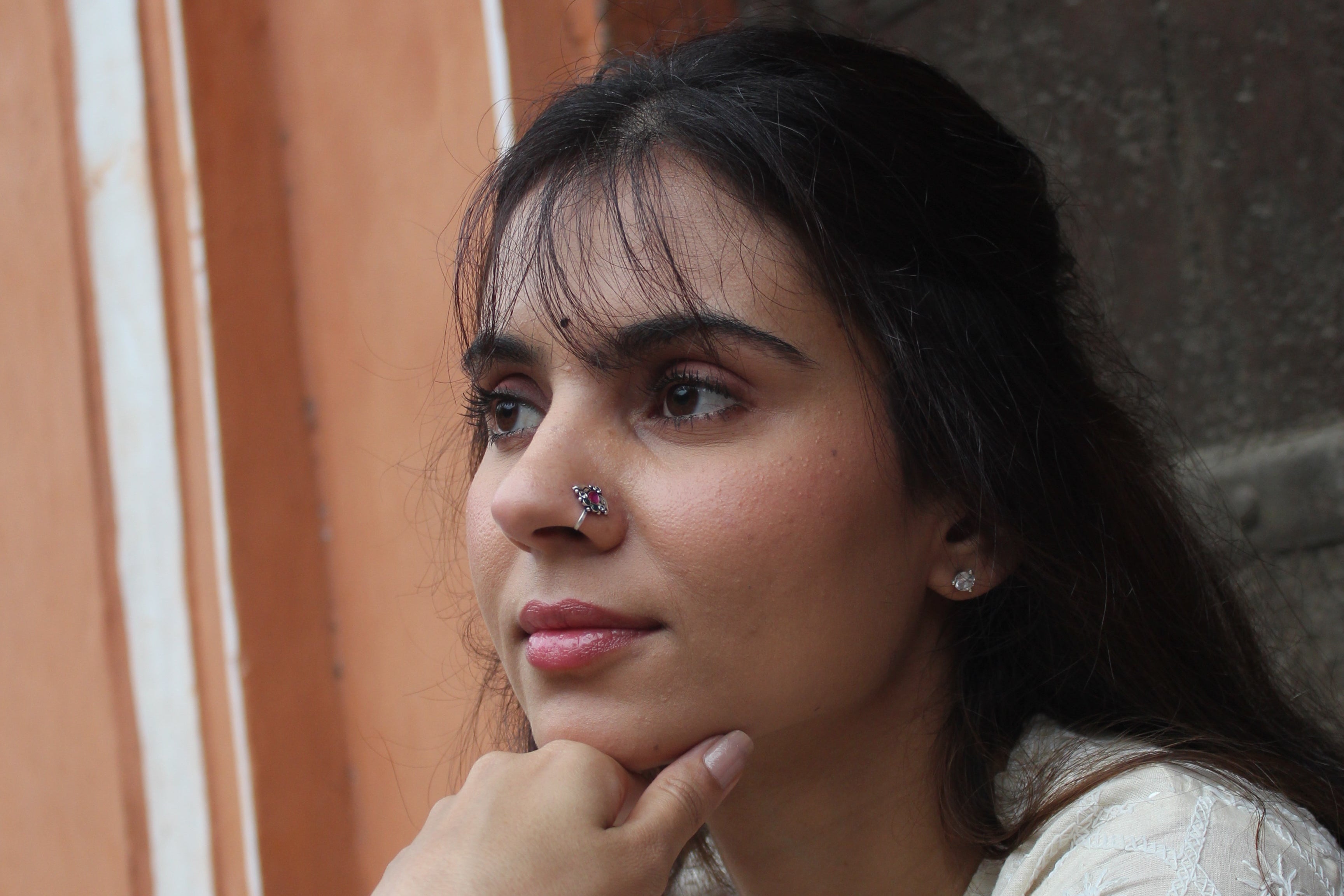 silver umbrella nosepin