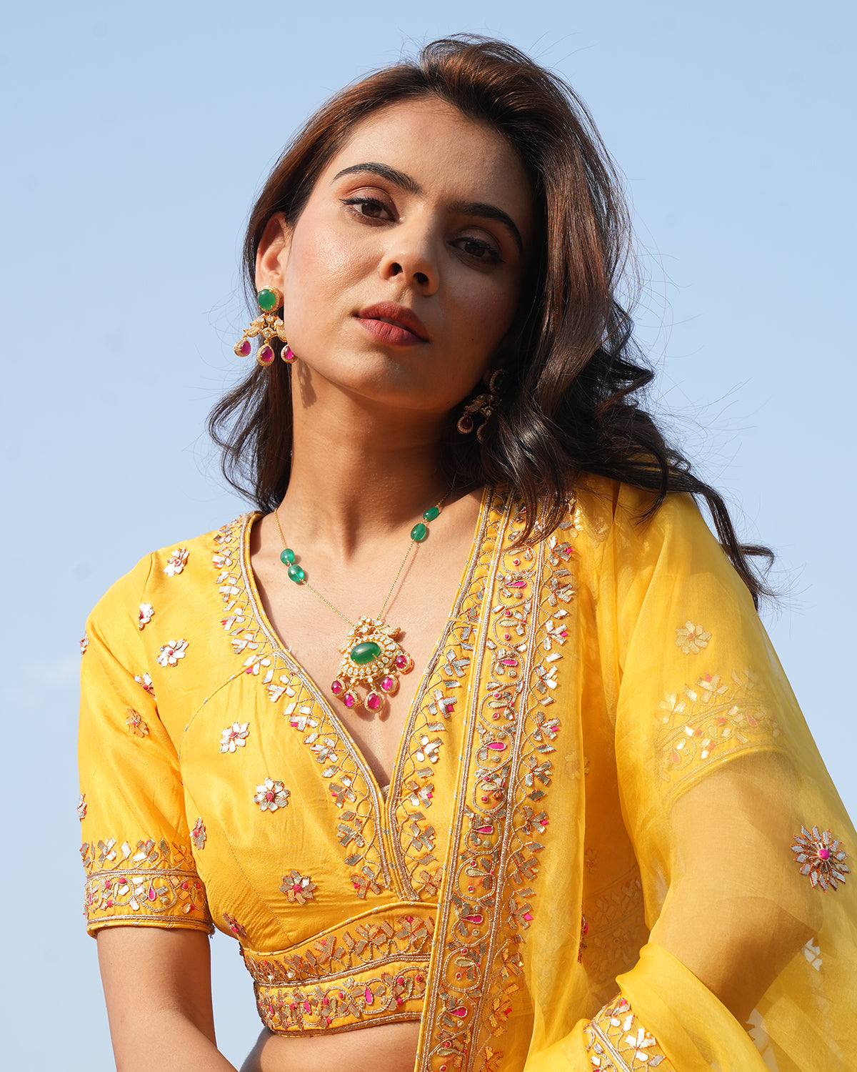 emerald_polki_silver_pendant_