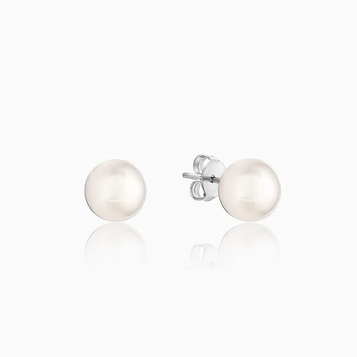 Silver Grey Pearl Earrings