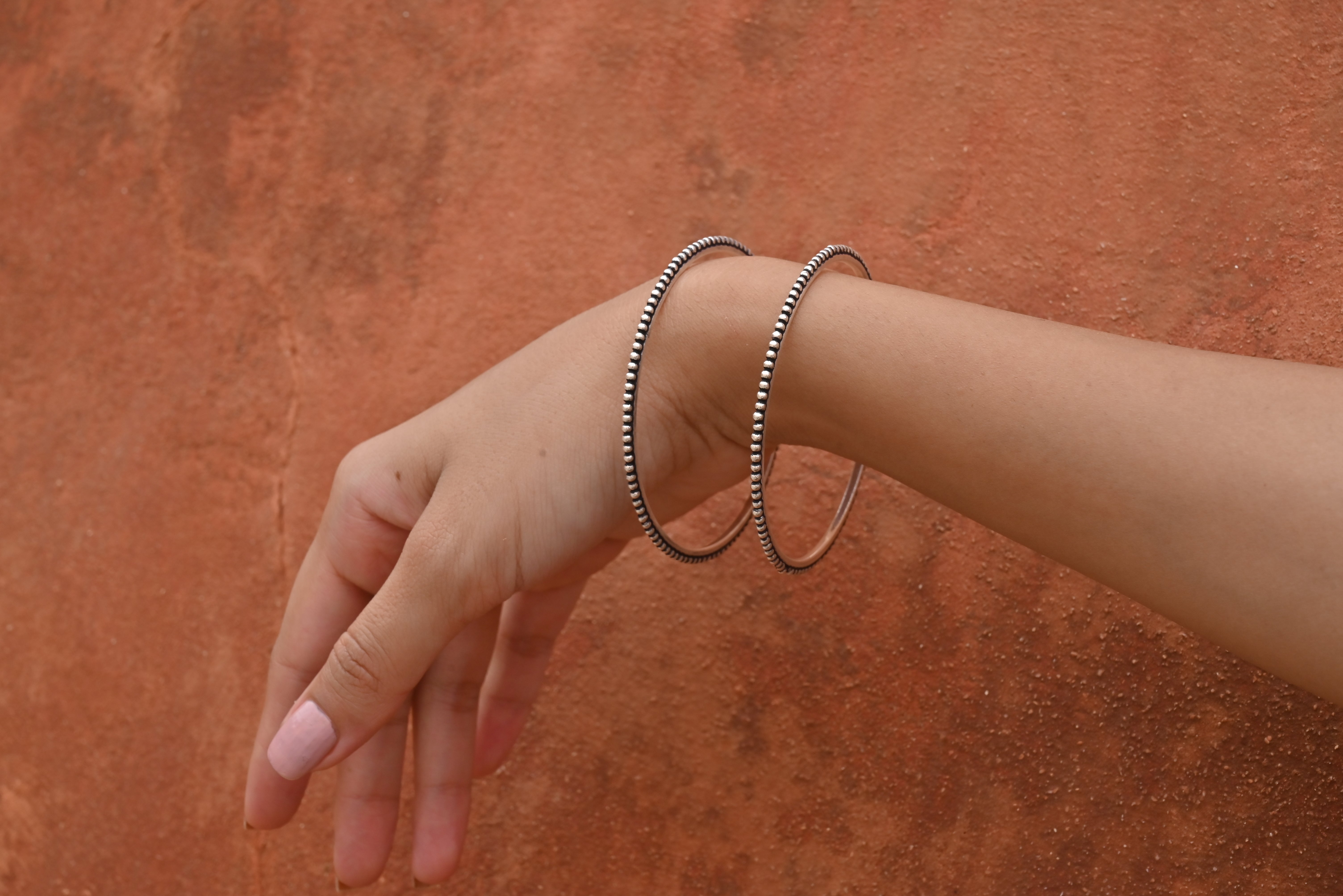 silver beadline bangle