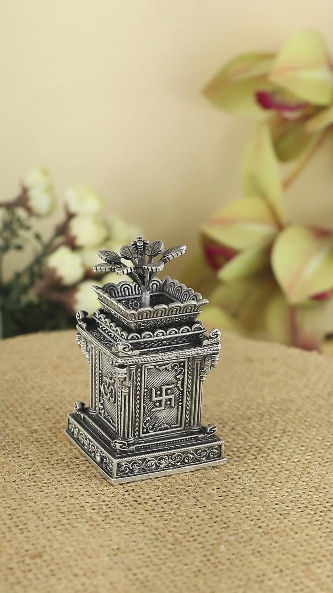 Silver Tulsi Kota for Mandir & gifting