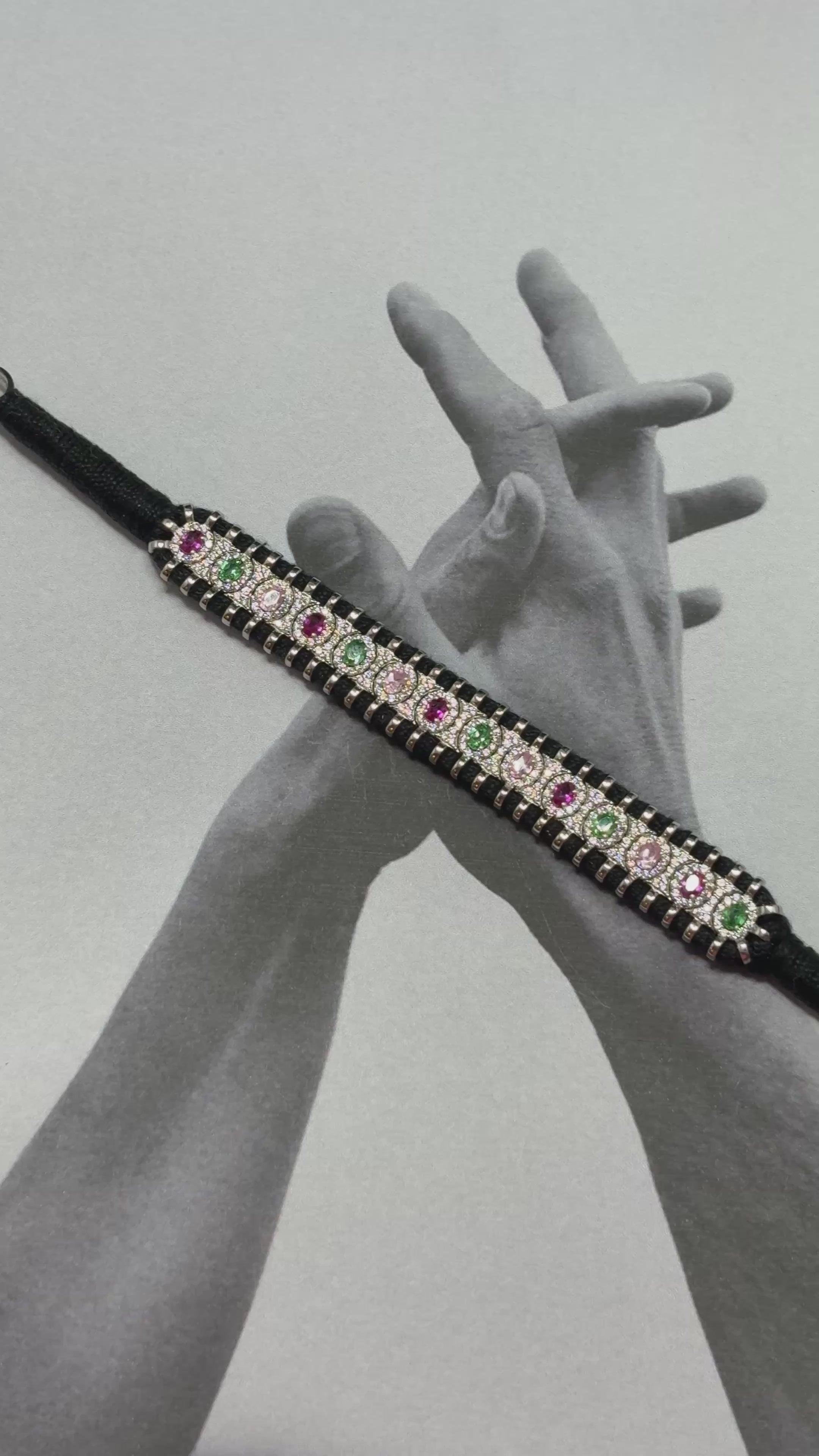 silver Multi-colour thread bracelet