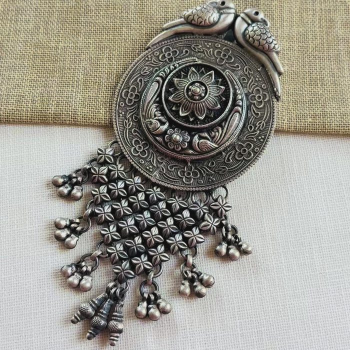 Pure Silver Tribal Round Antique Pendant