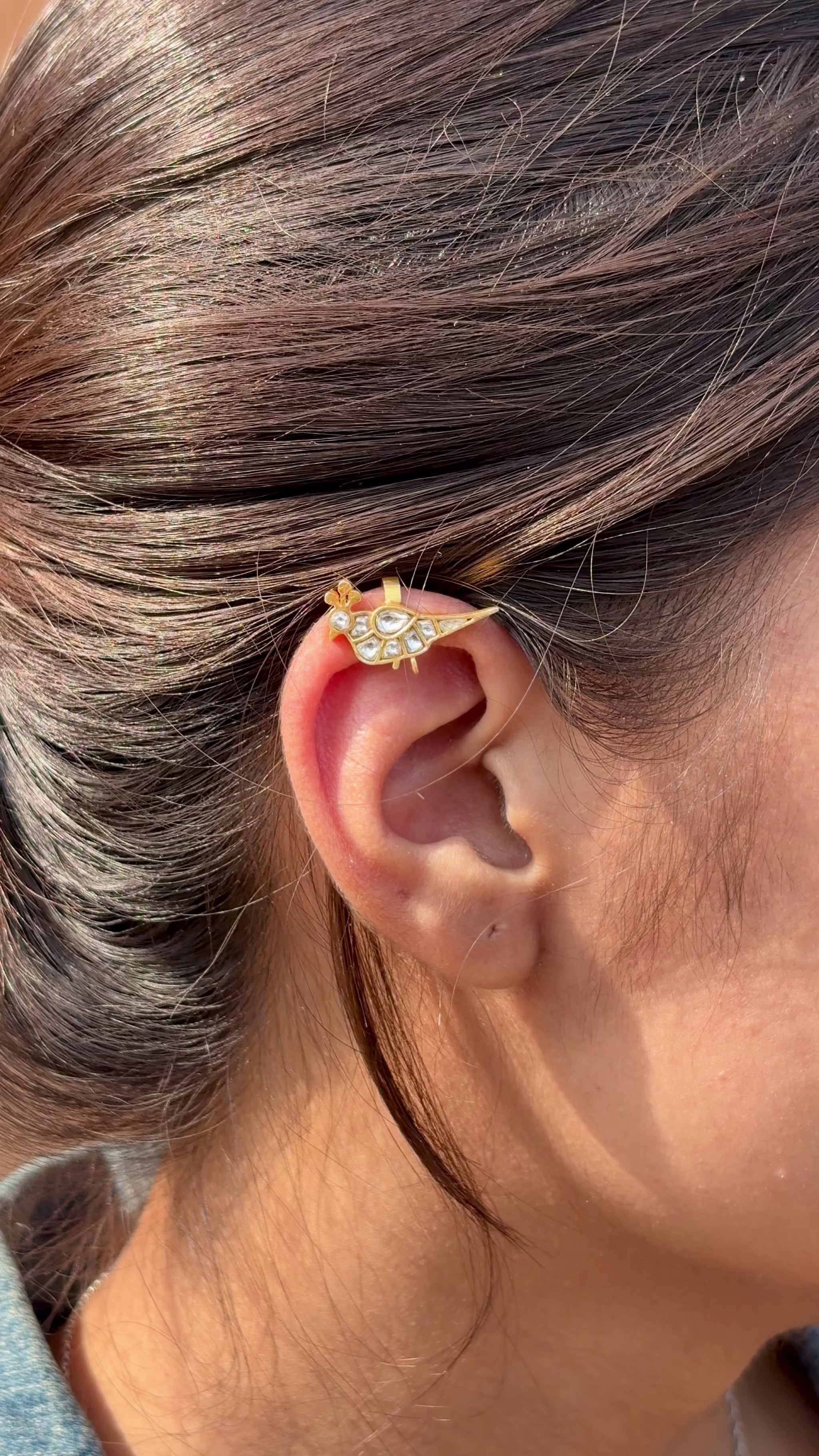 Chidiya Gold Finish Ear-Cuff