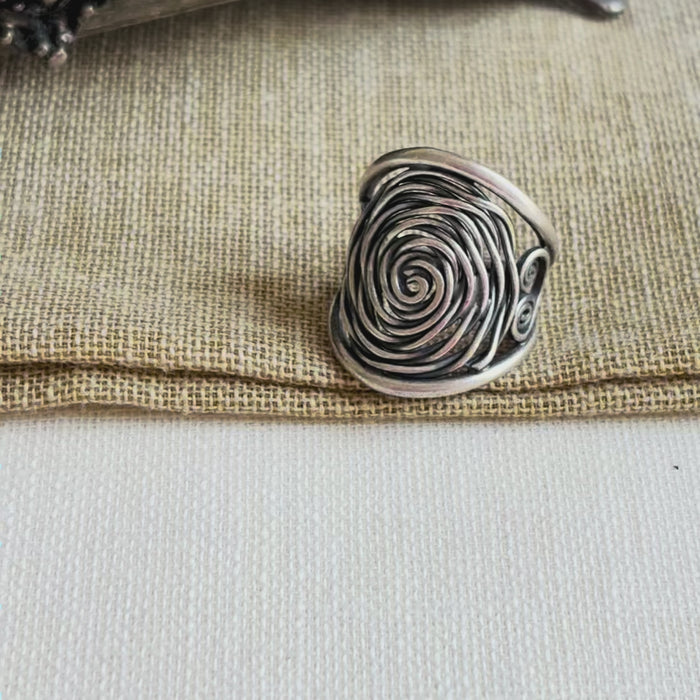 Silver Swirl Ring (Adjustable)