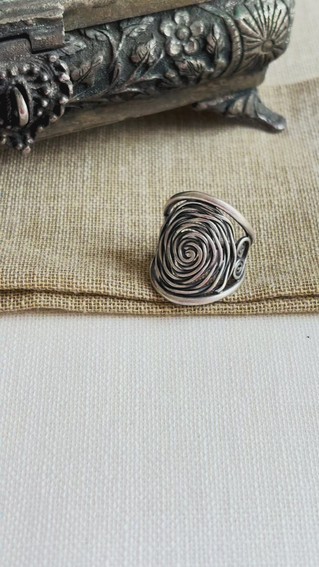Silver Swirl Ring (Adjustable)