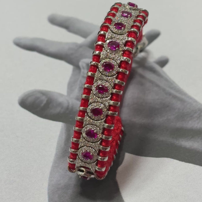 Silver Red Thread Bracelet