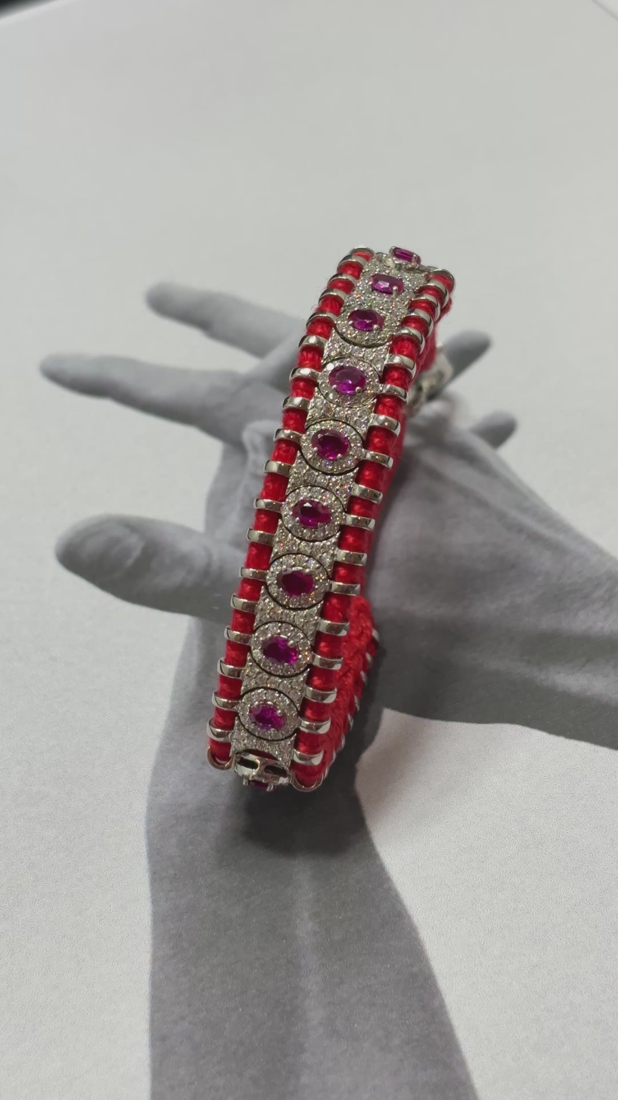 Silver Red Thread Bracelet