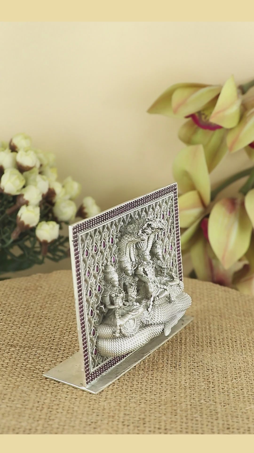 Silver Vishnu & Lakshmi Idol for Mandir & gifting