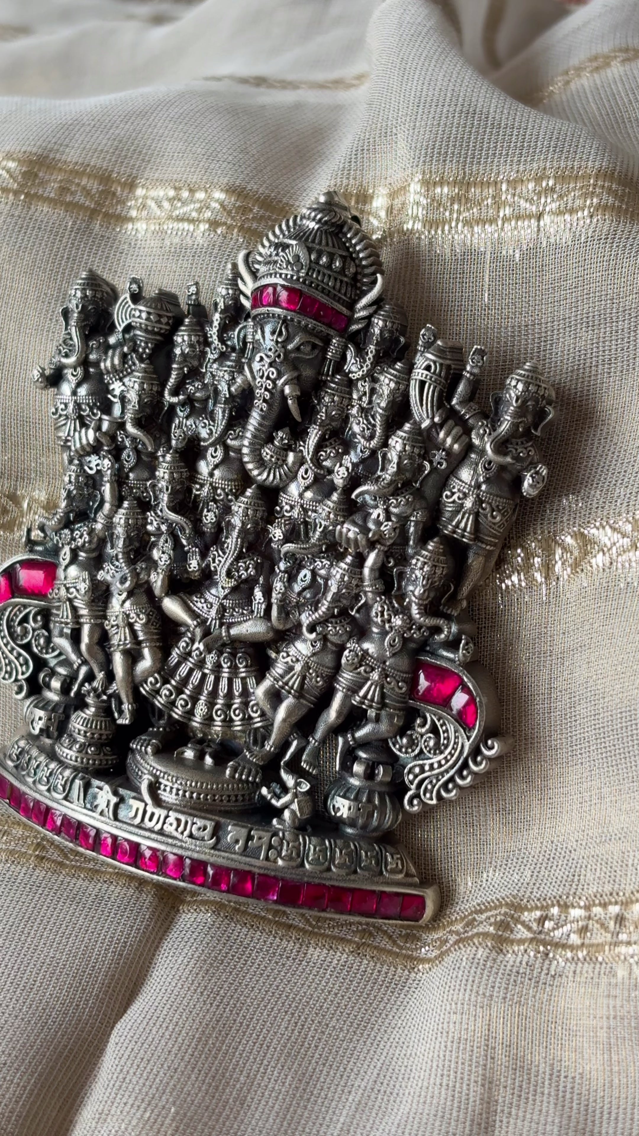 Antique Ganesha Silver Pendant without Chain