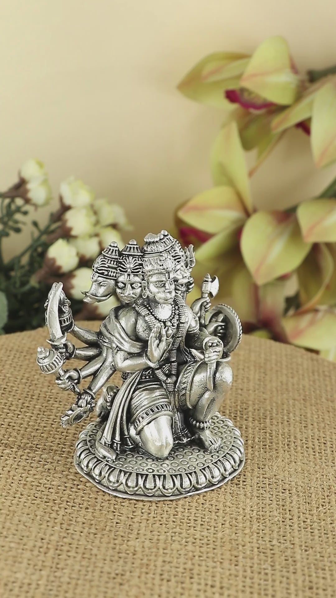 Silver Panchamukhi Hanuman murti for Mandir & gifting