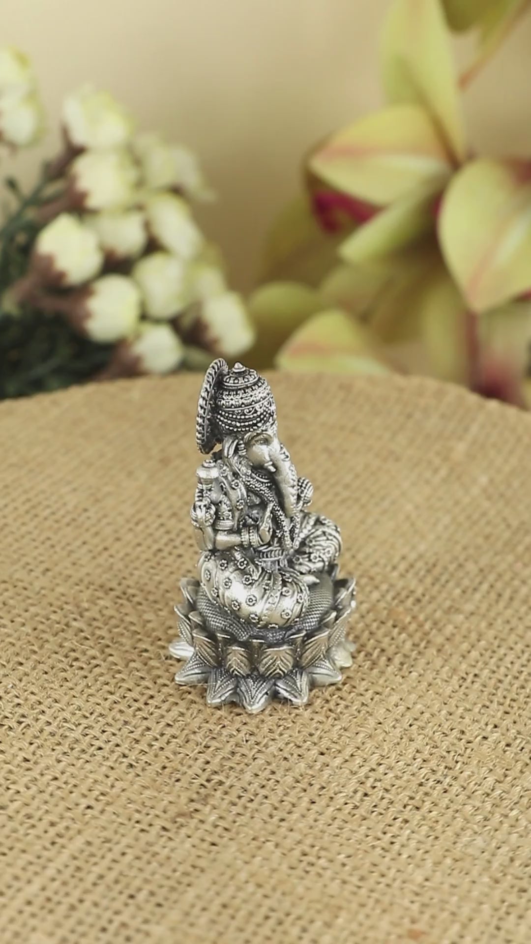 Silver Ganesha Murti for Car Decor
