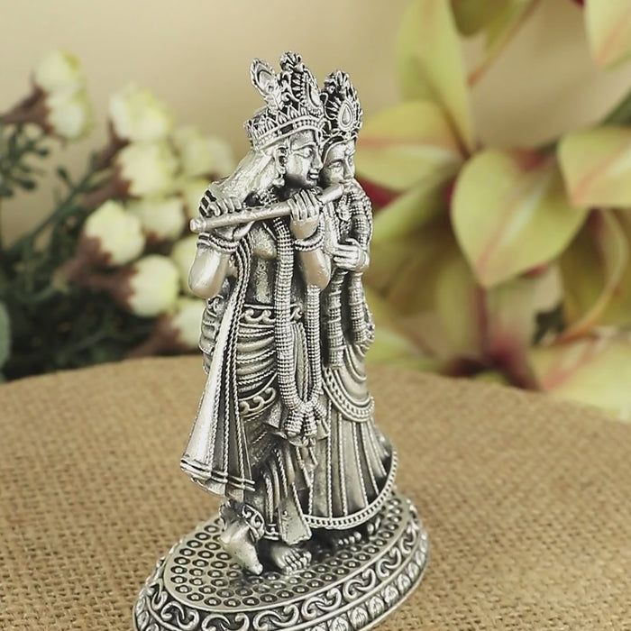 Silver Radha Krishna Murti for Mandir & gifting