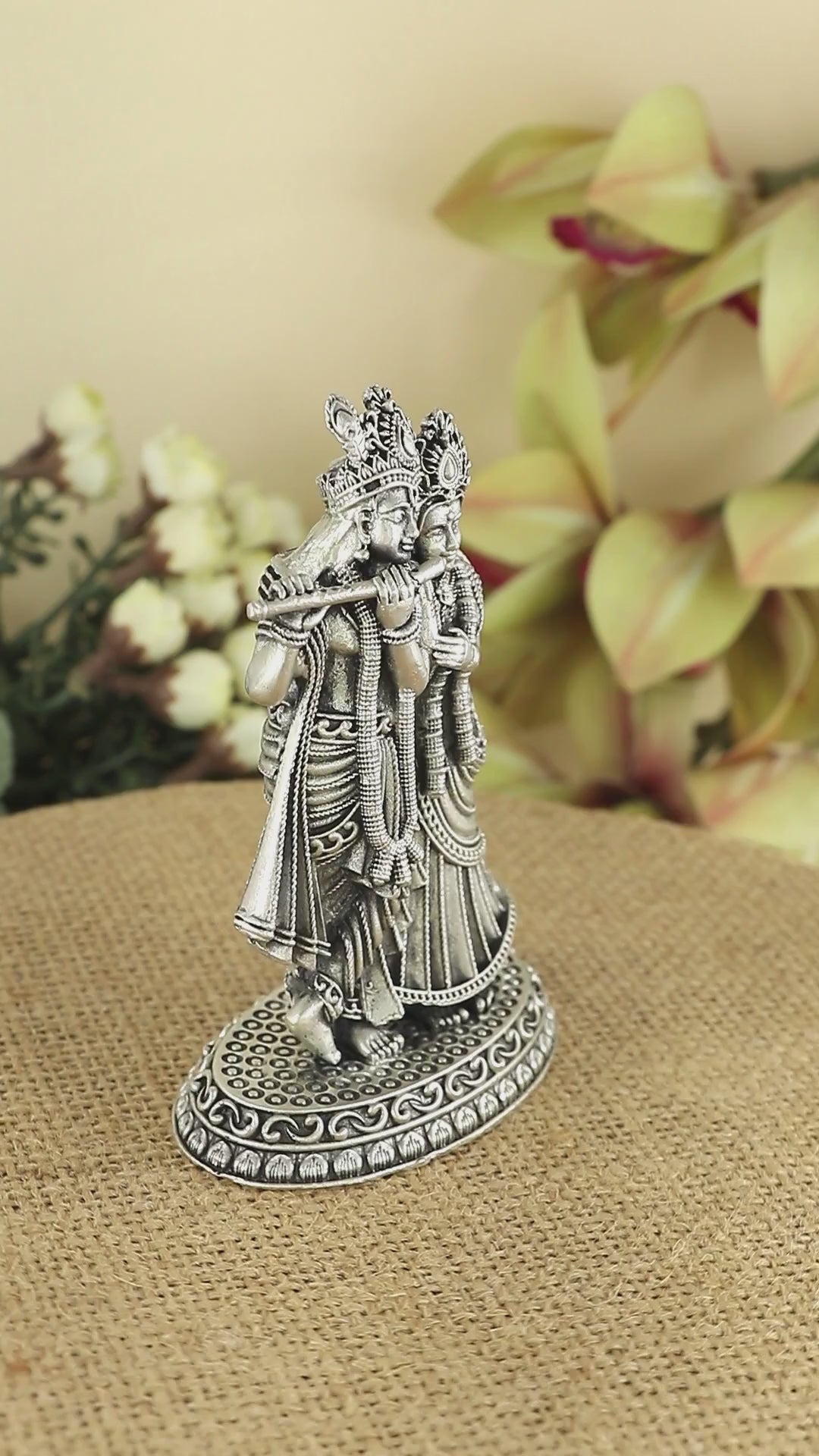 Silver Radha Krishna Murti for Mandir & gifting