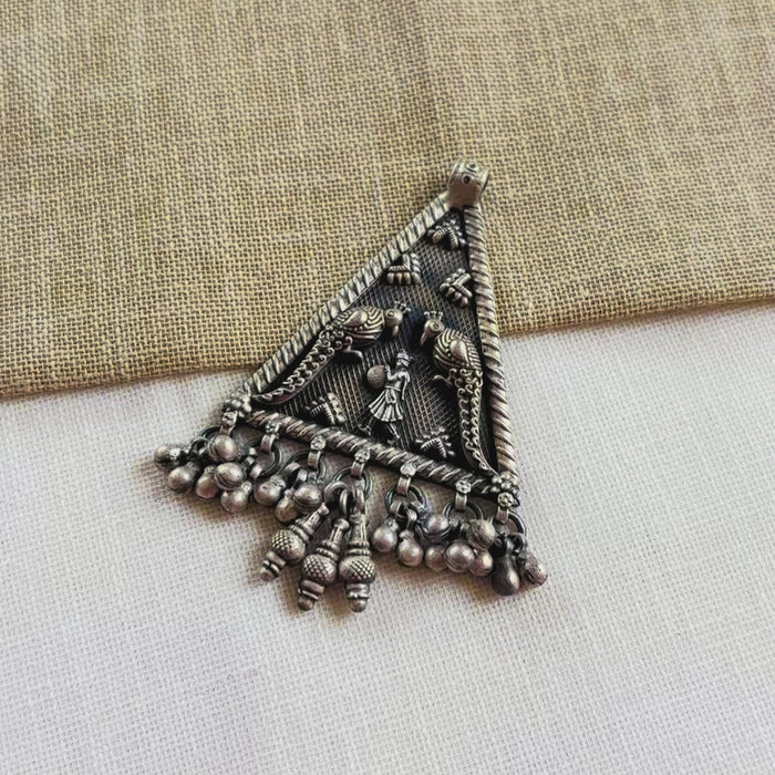 Pure Silver Tribal Triangle Pendant