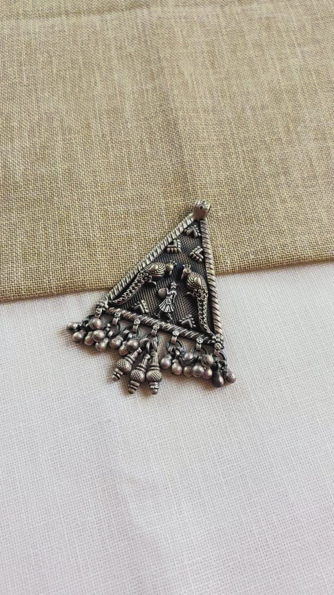 Pure Silver Tribal Triangle Pendant