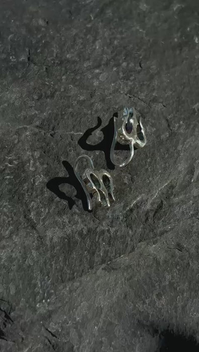 Non-Piercing Silver Trishul Stud (1 piece)