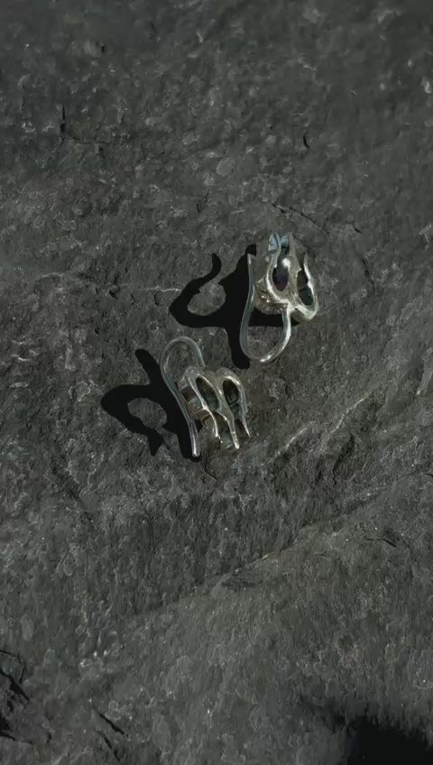 Non-Piercing Silver Trishul Stud (1 piece)