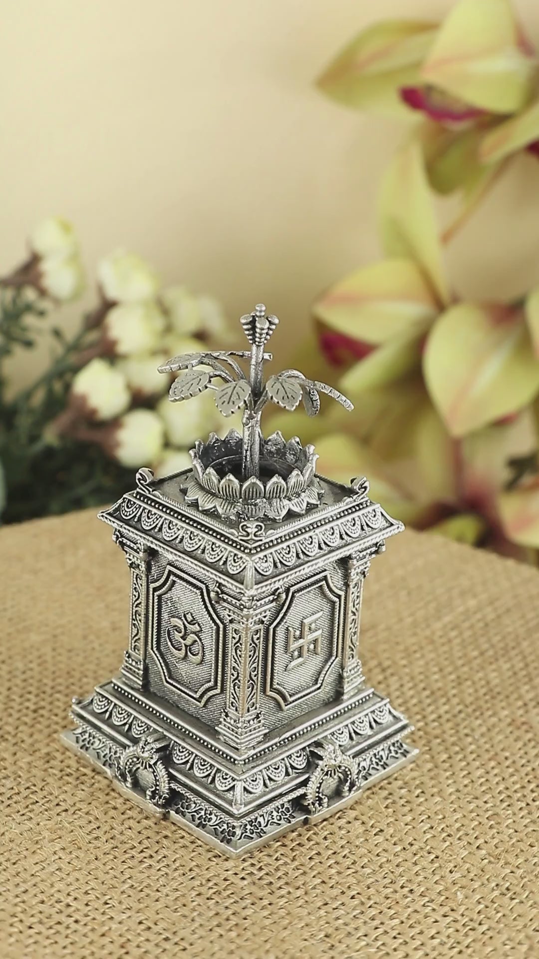 Silver Tulsi Kota for Mandir & gifting