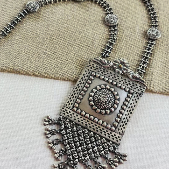 Silver Oxidised Traditional Ghungroo Necklace