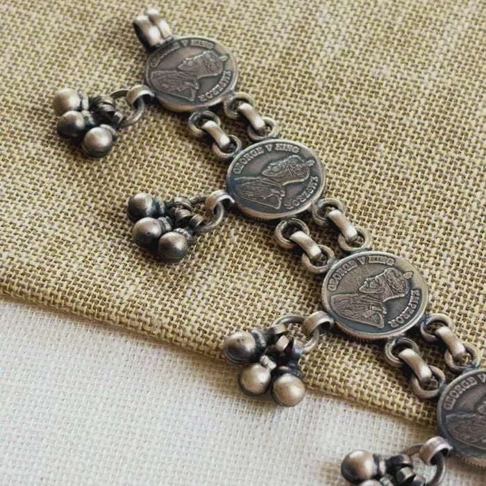 Silver Antique King Coin Choker