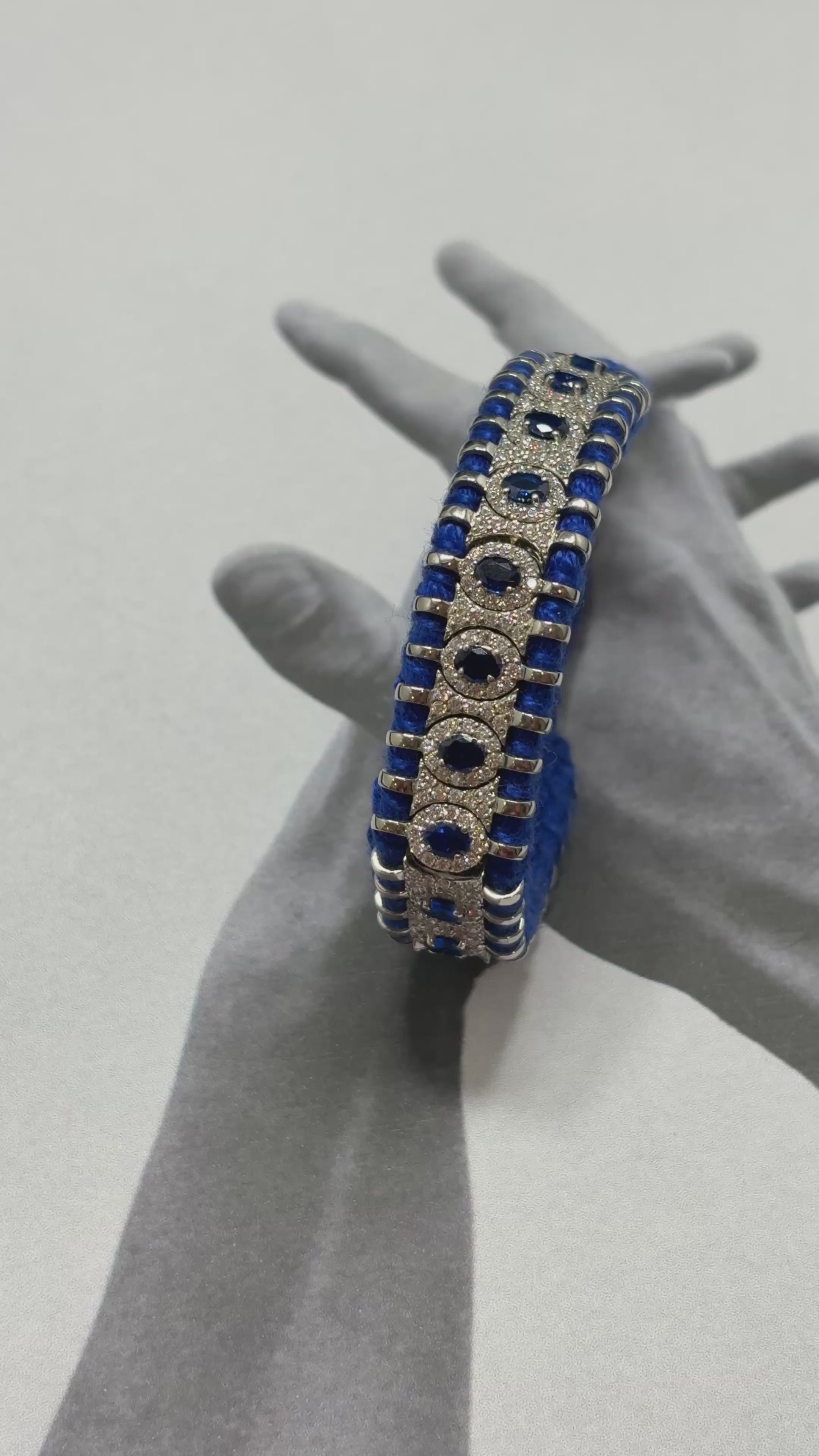 Silver Blue Thread Bracelet
