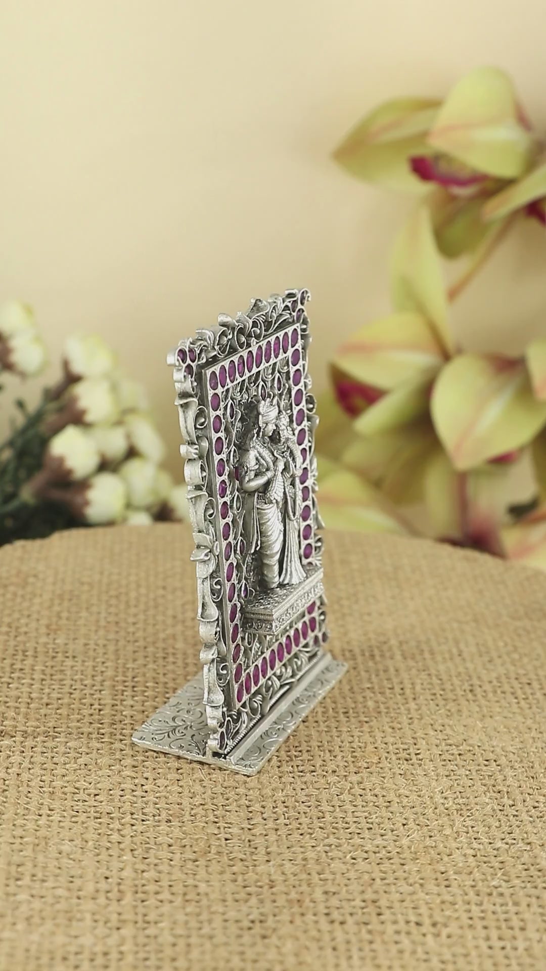 Silver Radha Krishna Idol for Mandir & gifting
