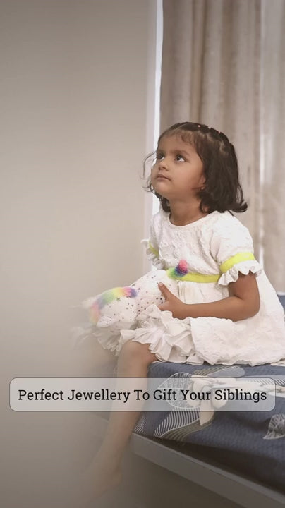 Silver Rainbow Shaped Pendant and Earrings for Kids