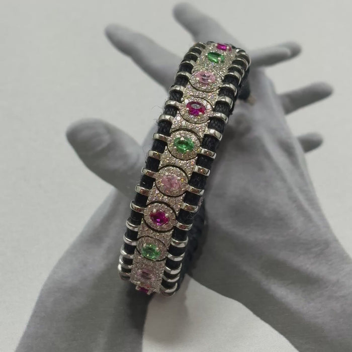 silver Multi-colour thread bracelet