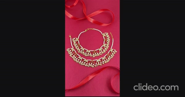 Silver Kundan Anklet