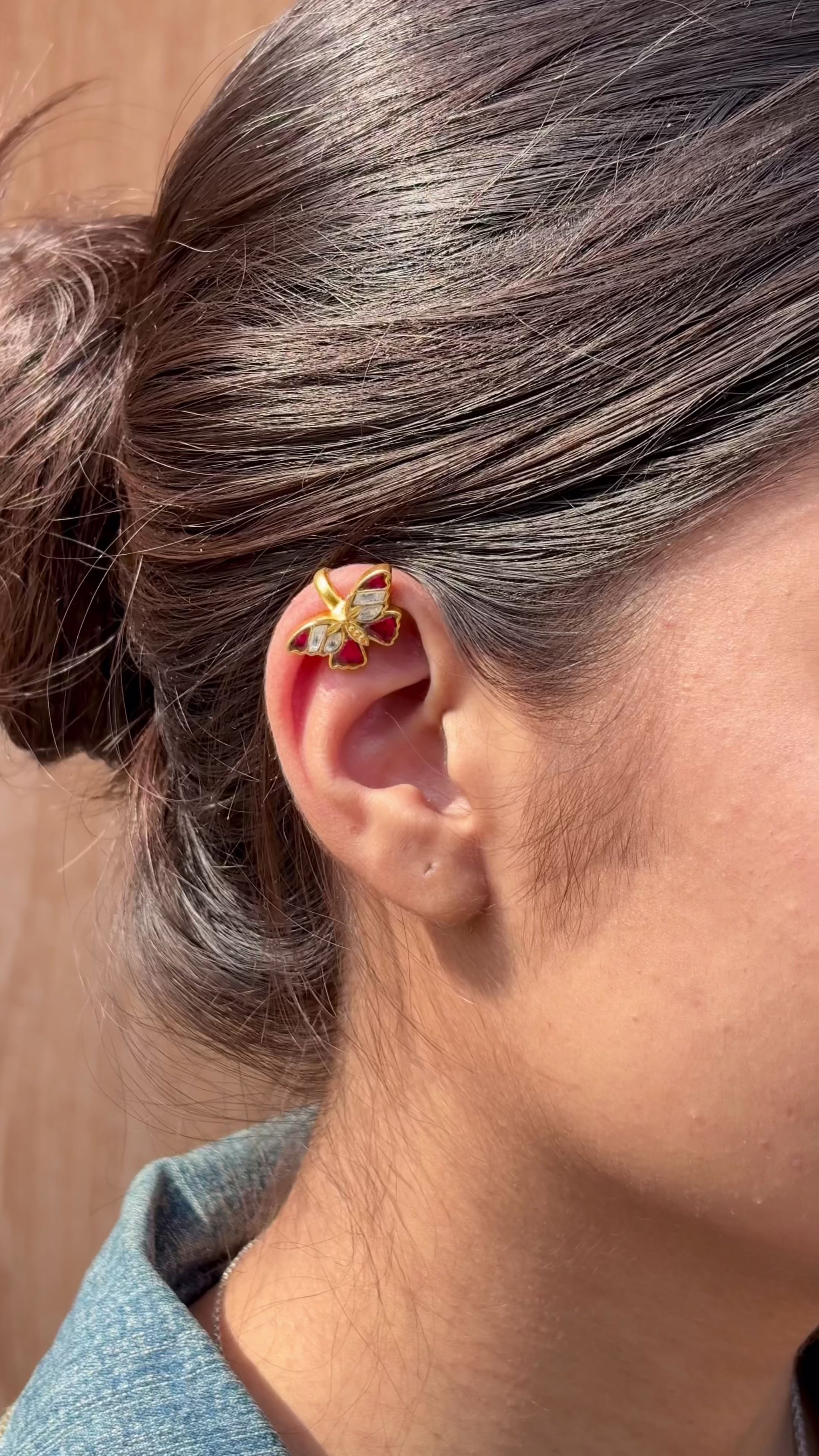 Butterfly Gold Finish Ear-Cuff