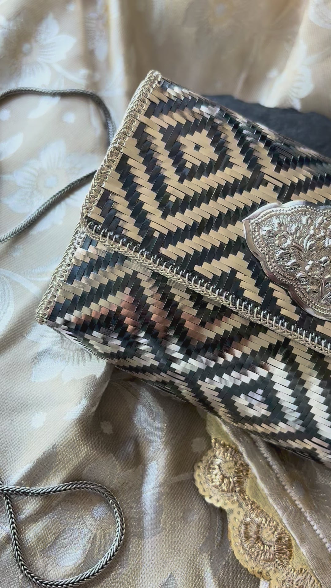 Silver Bridal Clutch Purse