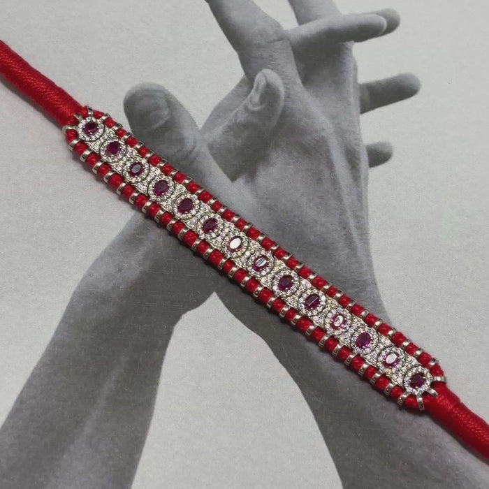 Silver Red Thread Bracelet
