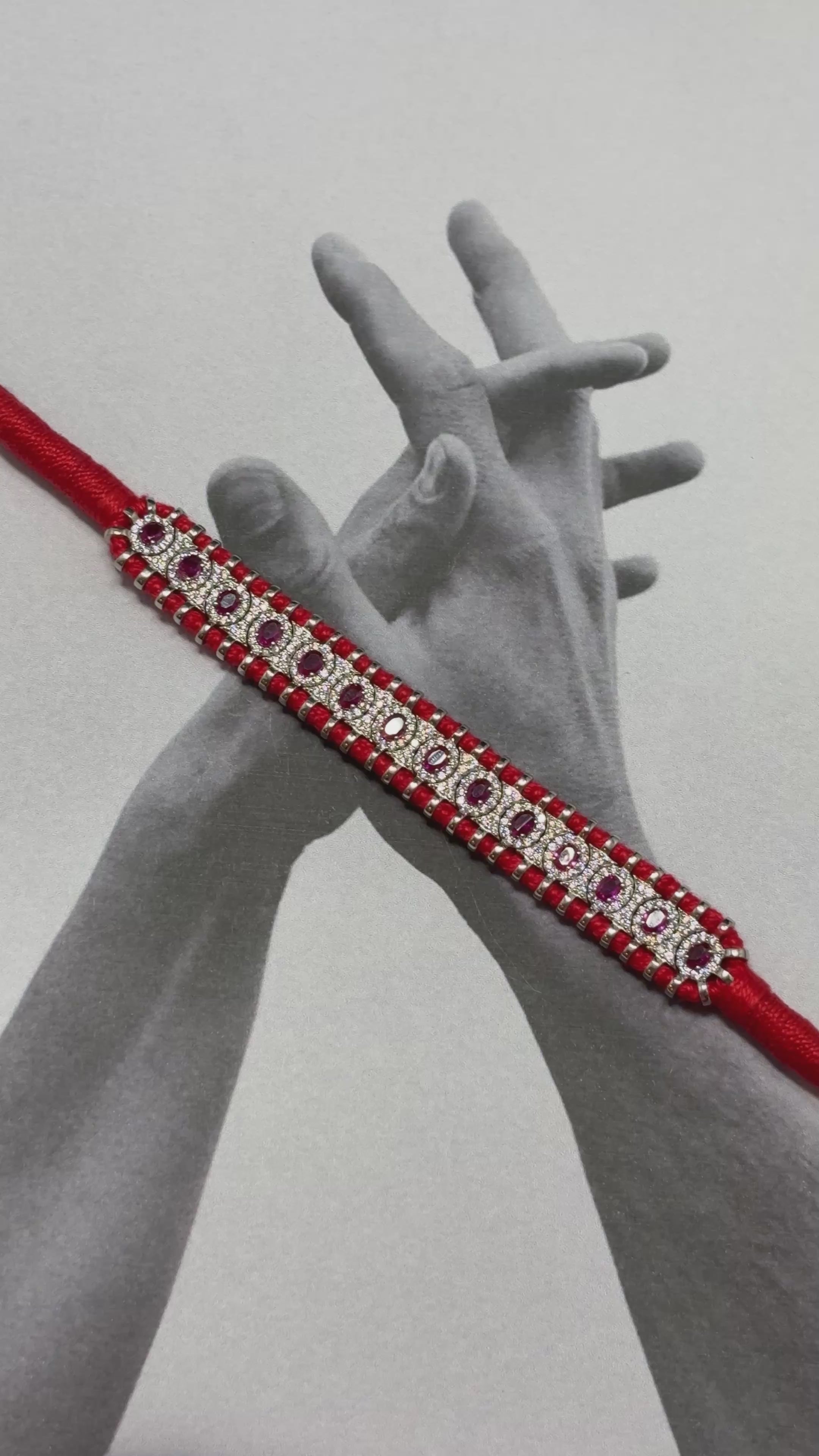 Silver Red Thread Bracelet