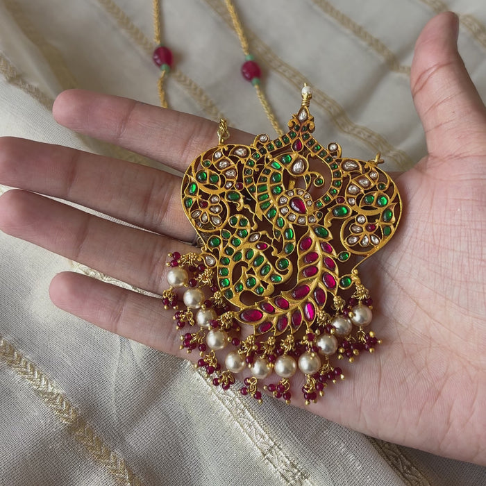 Pink-Green Kundan Jadau Necklace