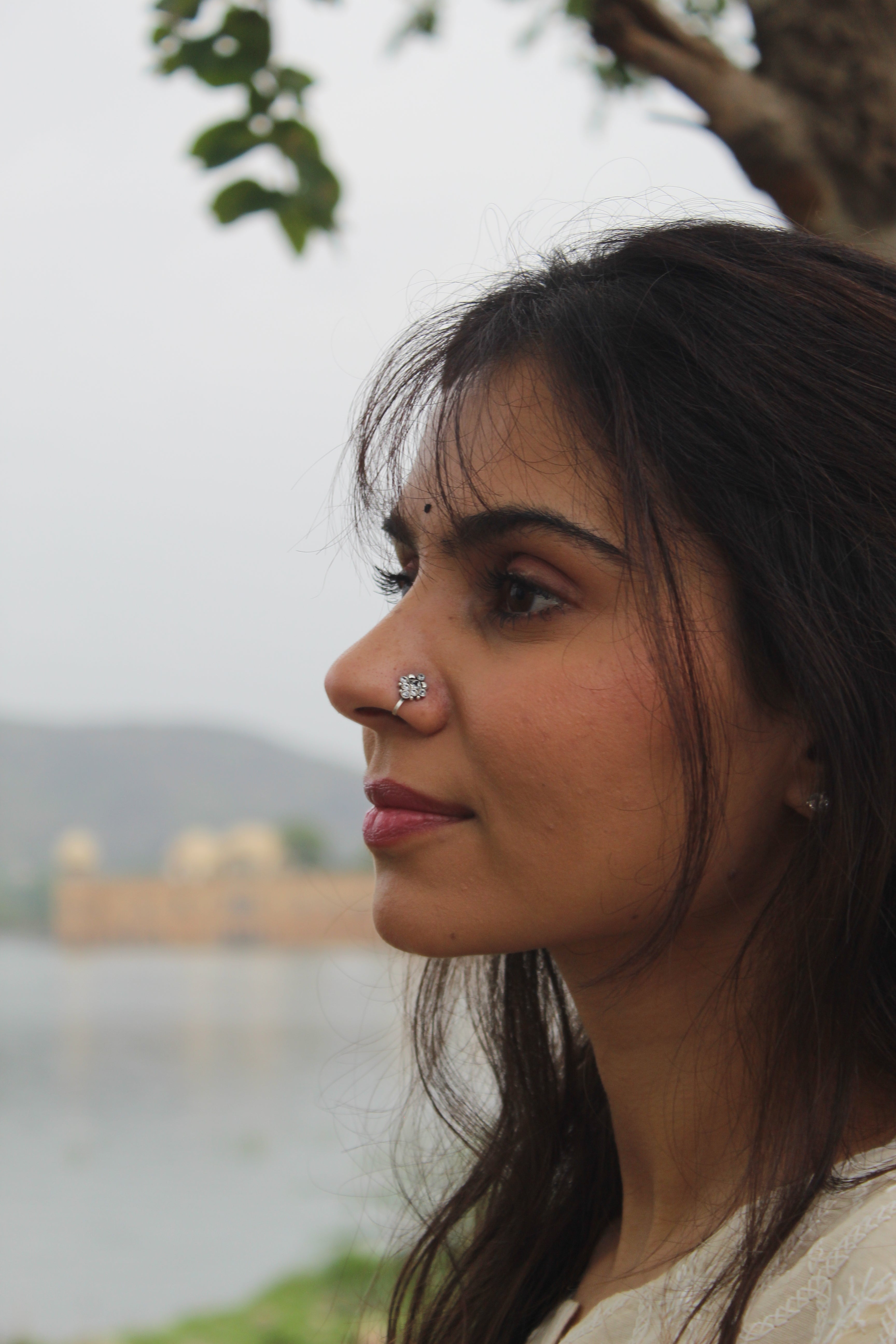 silver Indian nosepin