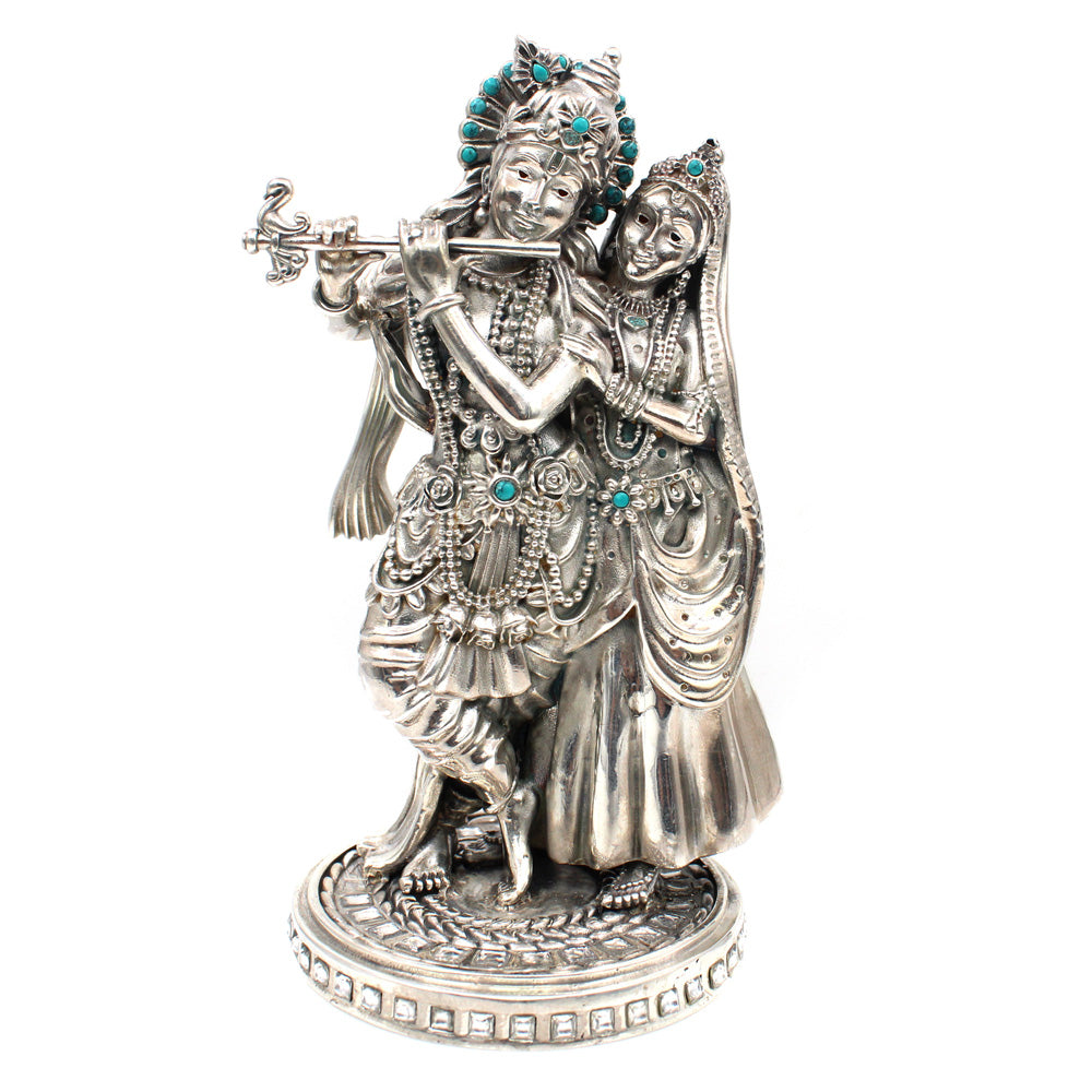 silver radha krishna